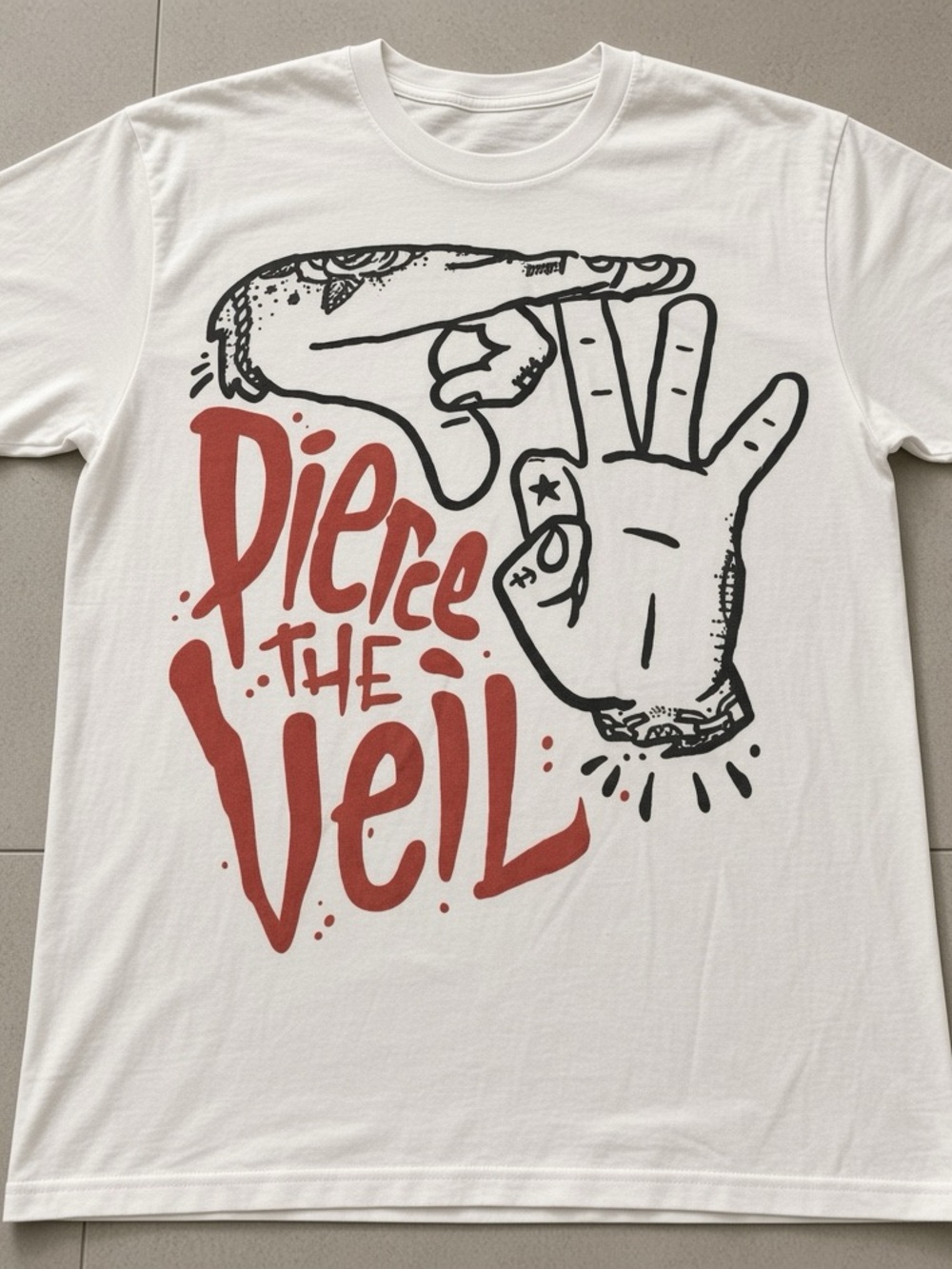 Pierce The Veil White Graphic T-shirt